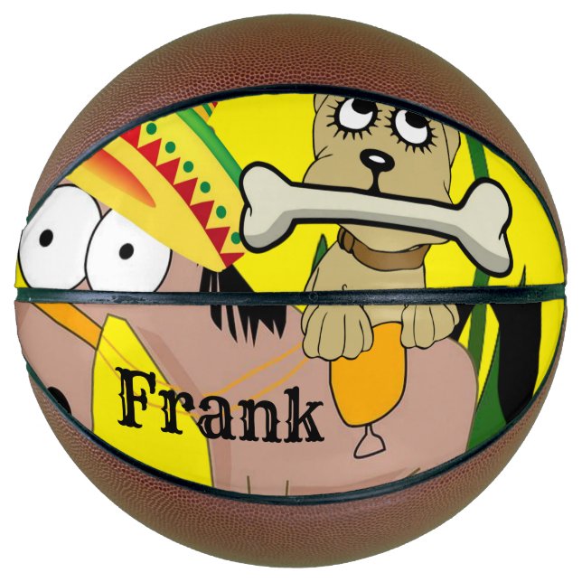 Basketball Mexikanischer Donkey Dog Sombrero (Vorderseite)