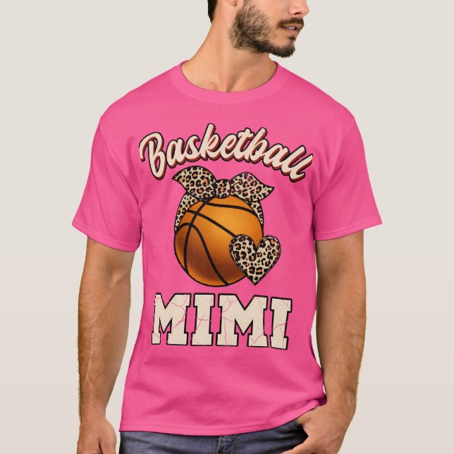 Basketball Mimi Leopard Basketball Spielermütter T-Shirt (Vorderseite)