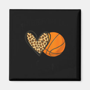 Basketball Mimi Leopard Herz Sportler Magnet