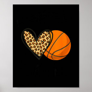 Basketball Mimi Leopard Herz Sportspieler Poster
