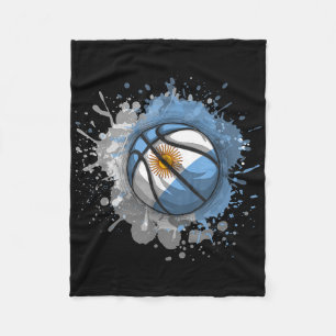 Basketball mit argentinischer Flagge Fleecedecke