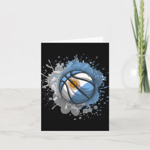 Basketball mit argentinischer Flagge Karte