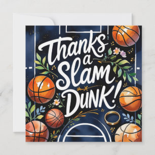 Basketball mit Ball Danke für einen Slam Dunk bei 