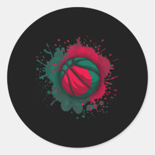Basketball mit der Flagge Bangladeschs Runder Aufkleber
