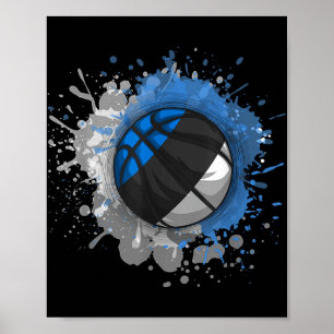 Basketball mit estnischer Flagge Poster