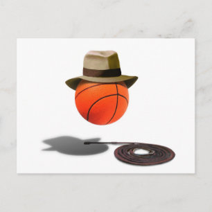 Basketball mit Fedora und Hüfte Postkarte