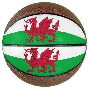 Basketball mit Flagge von Wales, Vereinigtes König