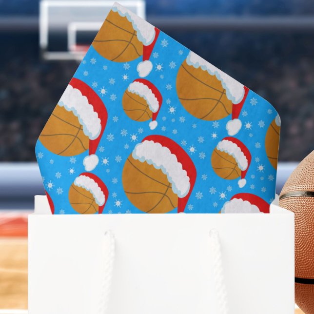 Basketball mit Hut und Schneeflocken Blau des Weih Seidenpapier (Von Creator hochgeladen)