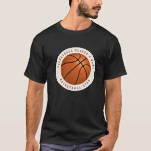 Basketball mit individuellem Namen Schwarz und Wei T-Shirt