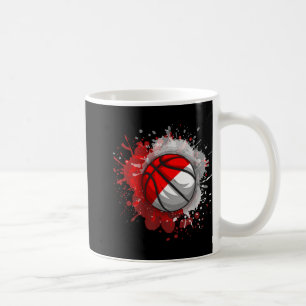 Basketball mit indonesischer Flagge Kaffeetasse
