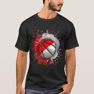 Basketball mit indonesischer Flagge T-Shirt