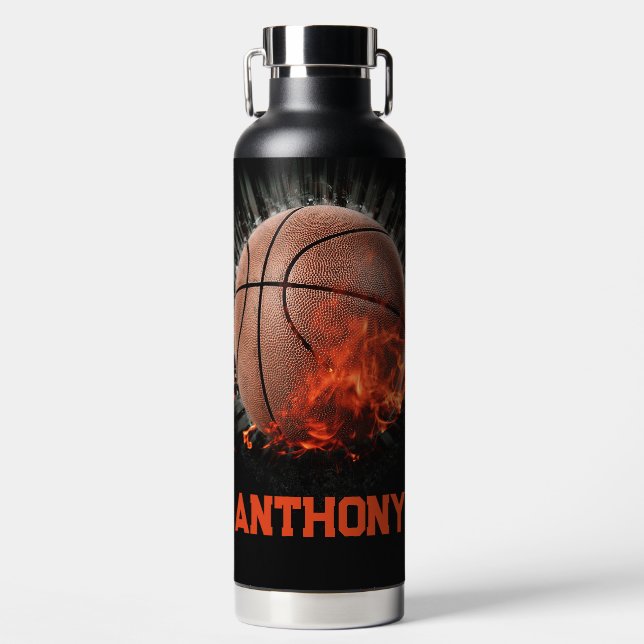 Basketball mit Namen Trinkflasche (Vorderseite)