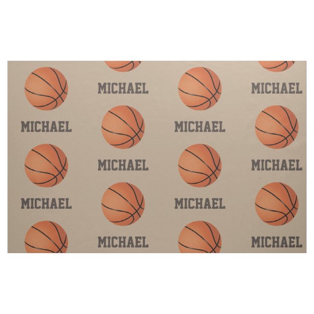 Basketball mit Personalisiertem Individuelle Name Stoff (Fat Quarter (45,7 x 55,9 cm))