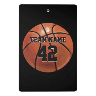 Basketball mit personalisiertem Namen und Zahl Mini Klemmbrett