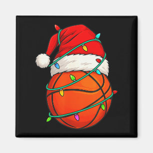 Basketball mit Santa-Hut lustiges Weihnachten Xmas Magnet