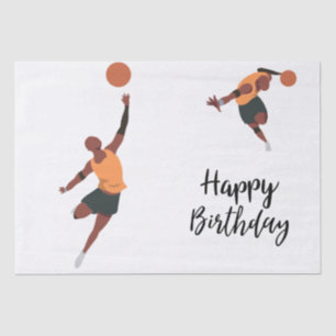 Basketball mit viel Glück zum Geburtstag Seidenpapier