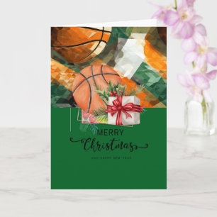 Basketball mit Weihnachten Thema für Spieler Karte