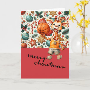 Basketball mit Weihnachten Thema für Spieler Karte
