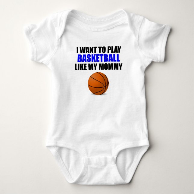Basketball mögen meine Mama Baby Strampler (Vorderseite)