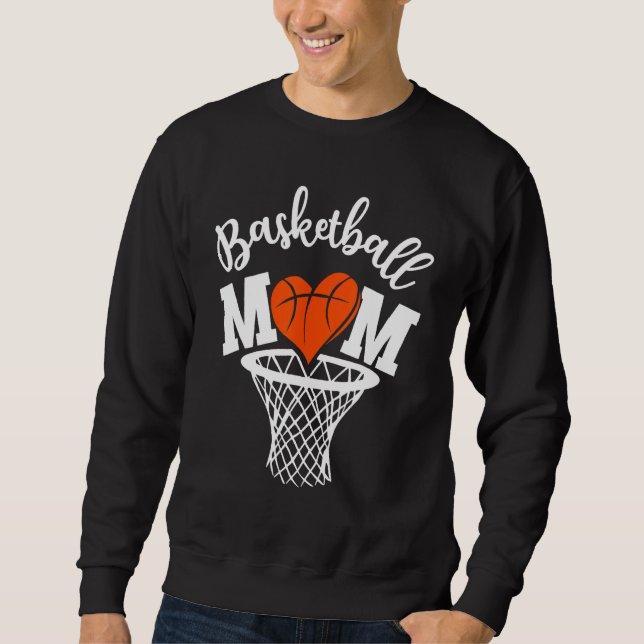Basketball Mom Cute  Distressed Leopard Mother s D Sweatshirt (Vorderseite)