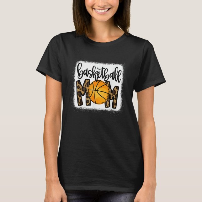 Basketball Mom Leopard Basketball Mama Game Day Ba T-Shirt (Vorderseite)