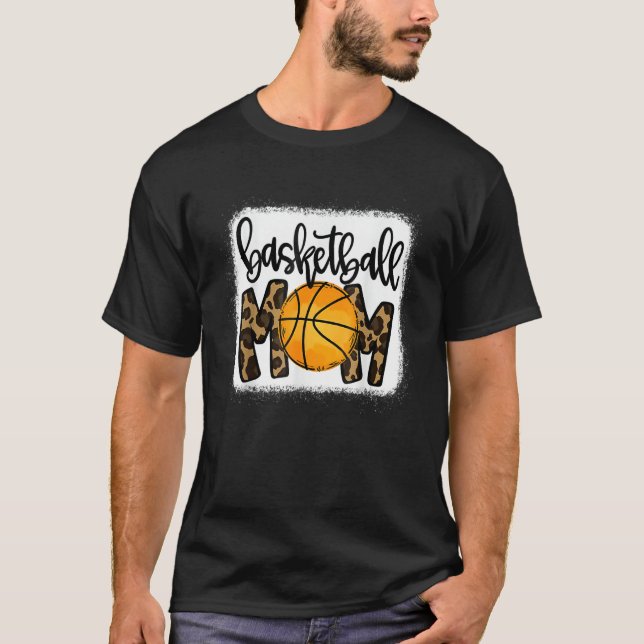 Basketball Mom Leopard Basketball Mama Game Day Ba T-Shirt (Vorderseite)