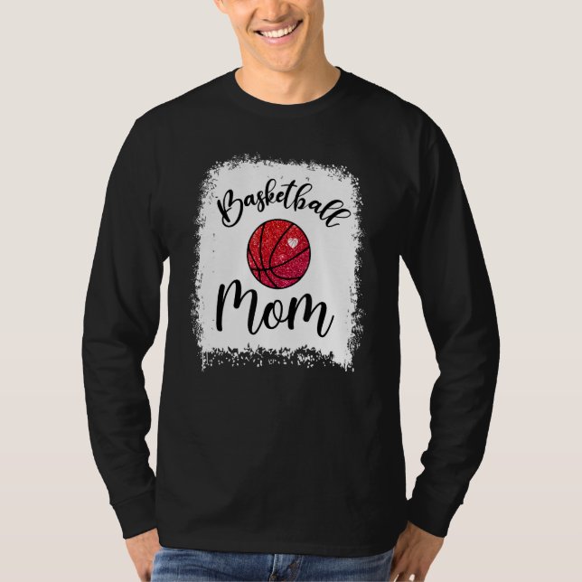 Basketball Mom Leopard Bleached Game Day Women Mot T-Shirt (Vorderseite)