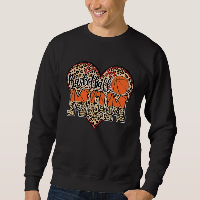 Basketball Mom Leopard Senior 2023 Graduation Moth Sweatshirt (Vorderseite)