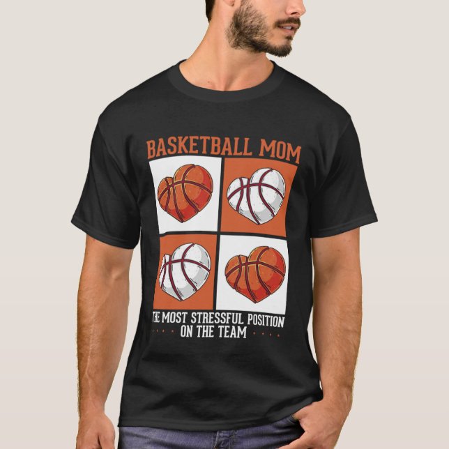 Basketball Mom Mothers Day Motherhood Best Mom Eve T-Shirt (Vorderseite)