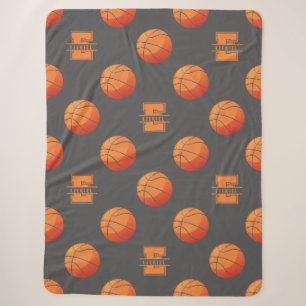 Basketball-Monogramm-Namensdecke - Buchstabe E Sherpadecke