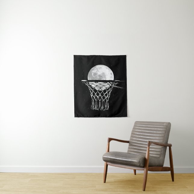 Basketball Moon Wandteppich (Beispiel)