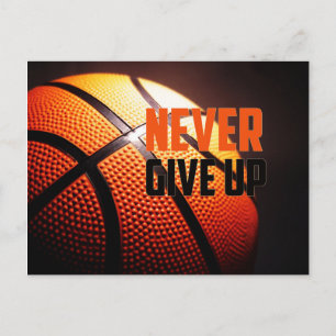 Basketball-Motivation - geben Sie niemals von Gesc Postkarte