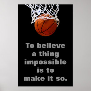 Basketball Motivierend Inspiration Errungenschaft Poster