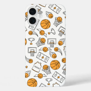 Basketball Muster individuelle Name Gehäuse iPhone 16 Plus Hülle