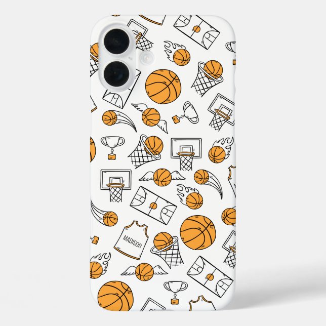 Basketball Muster individuelle Name Gehäuse Case-Mate iPhone Hülle (Rückseite)