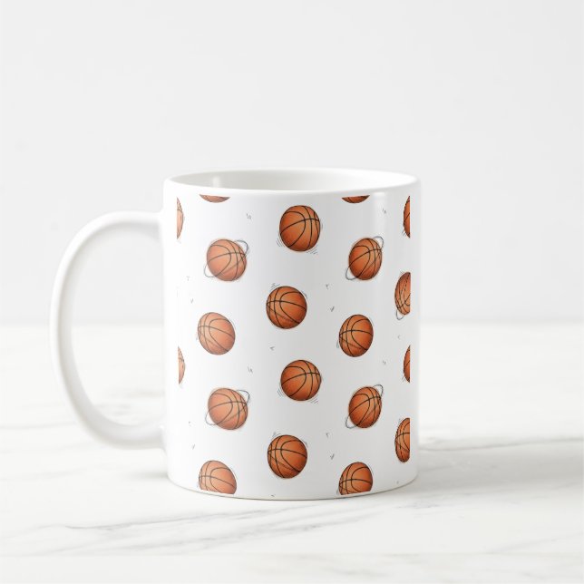 Basketball-Muster-Kaffeetasse Kaffeetasse (Links)