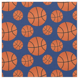 Basketball-Muster Navy Blue Background Stoff