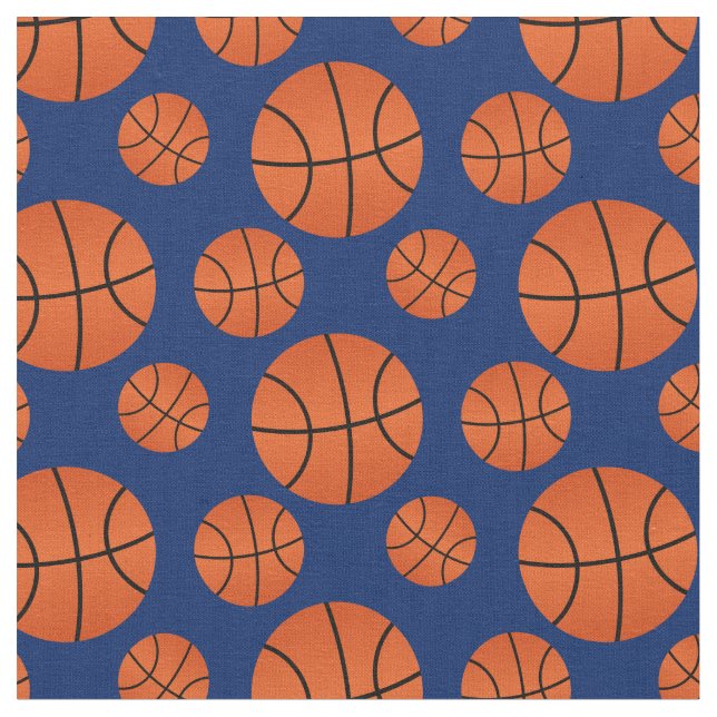 Basketball-Muster Navy Blue Background Stoff (Nahaufnahme)