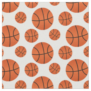 Basketball-Muster Weiße Hintergründe Stoff