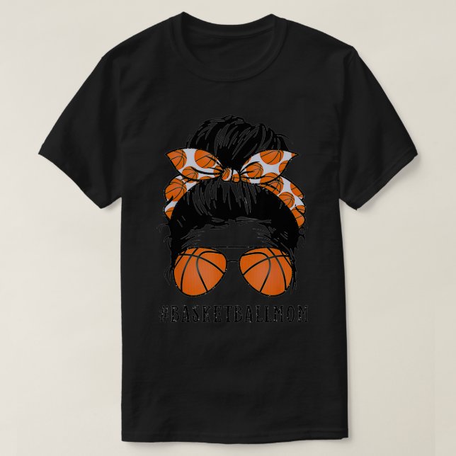 Basketball-Mutter-Design T-Shirt (Design vorne)