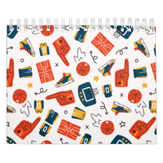 Basketball Nahtloses Muster Kalender