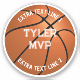 Basketball, Name des Kindes, MVP/Nummer, 2 Textlin Aufkleber