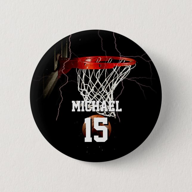 Basketball Name und Nummer hinzufügen Button (Vorderseite)