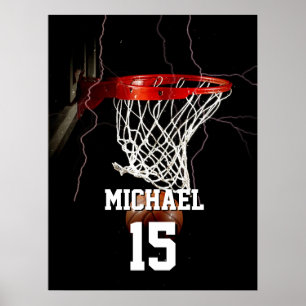Basketball Name und Nummer hinzufügen Poster