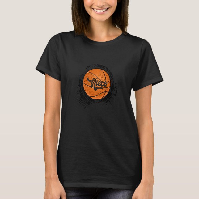 Basketball Niece Vintag Basketball Familienspiel T-Shirt (Vorderseite)