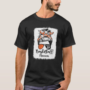 Basketball Nonna Vintag Leopard Messy Bun Bleache T-Shirt