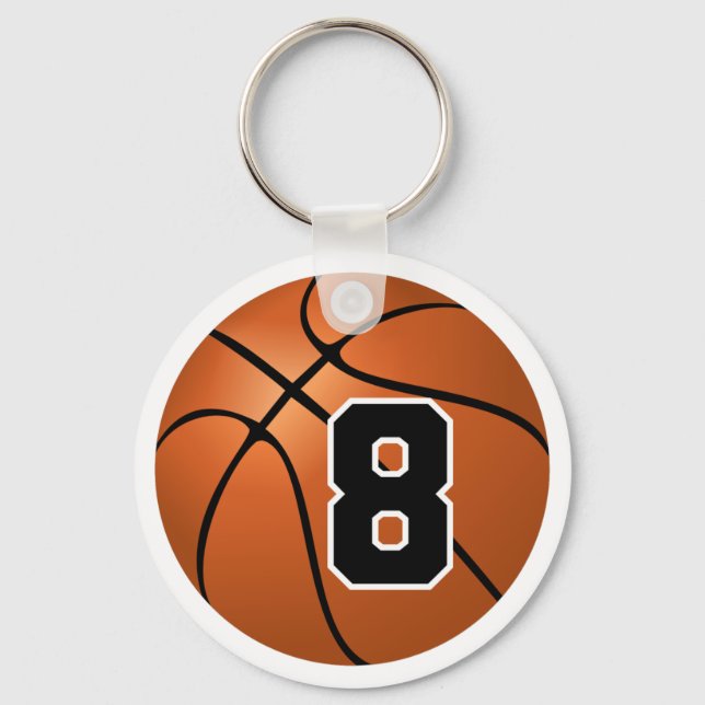 Basketball Nummer 8 Schlüsselanhänger (Vorderseite)