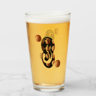Basketball Nummer drei Bild-Logo Glas