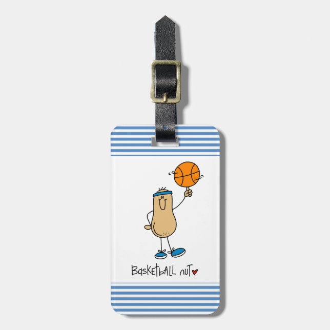 Basketball-Nuss-T - Shirts und Geschenke Gepäckanhänger (Vorderseite vertikal)