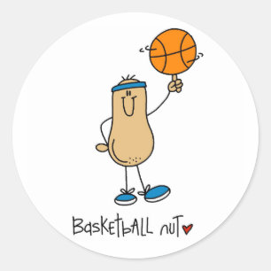 Basketball Nut T - Shirt und Geschenke Runder Aufkleber